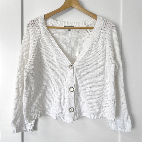 Habitat White Cotton Button Up Cardigan - Picture 1 of 8
